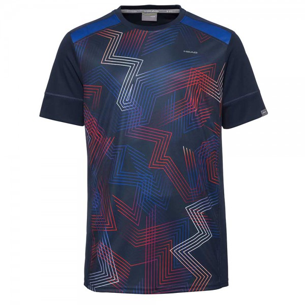 Head Racquet T-Shirt-Dark Blue & Red