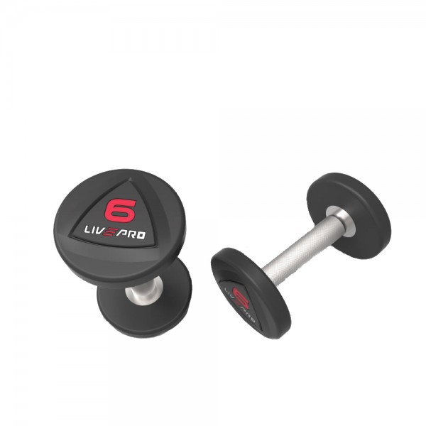 LivePro Urethane Red Dumbbells (2 x 26kgs)