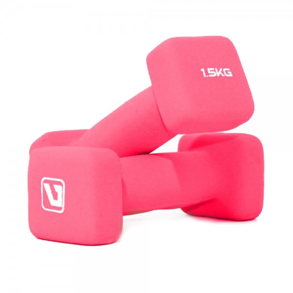 LiveUp Square Neoprene Dumbbells (2 x 1.5kgs)