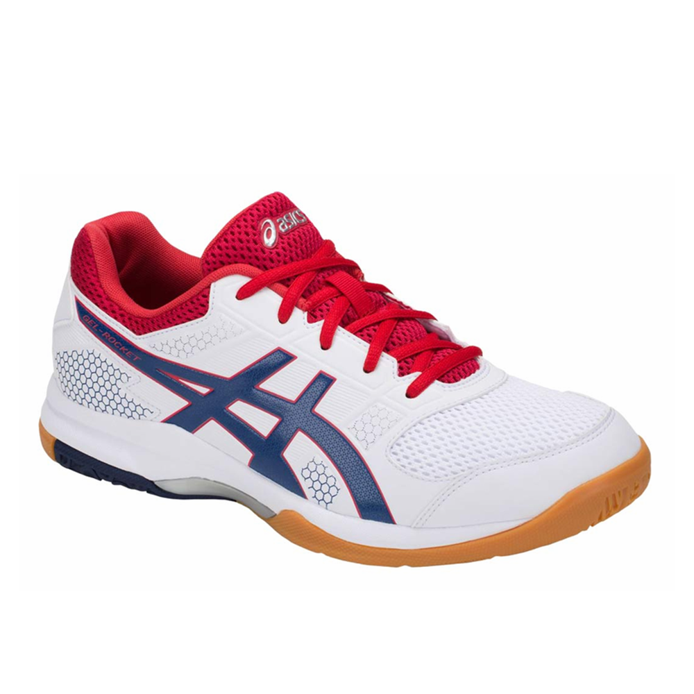 asics gel rocket 8 white deep ocean