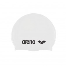 Arena Classic Silicone Swimming Cap-White & Black