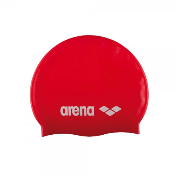 Arena Classic Silicone Swimming Cap-Red & White