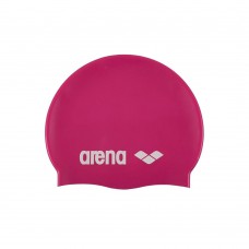 Arena Classic Silicone Swimming Cap-Fuchsia & White
