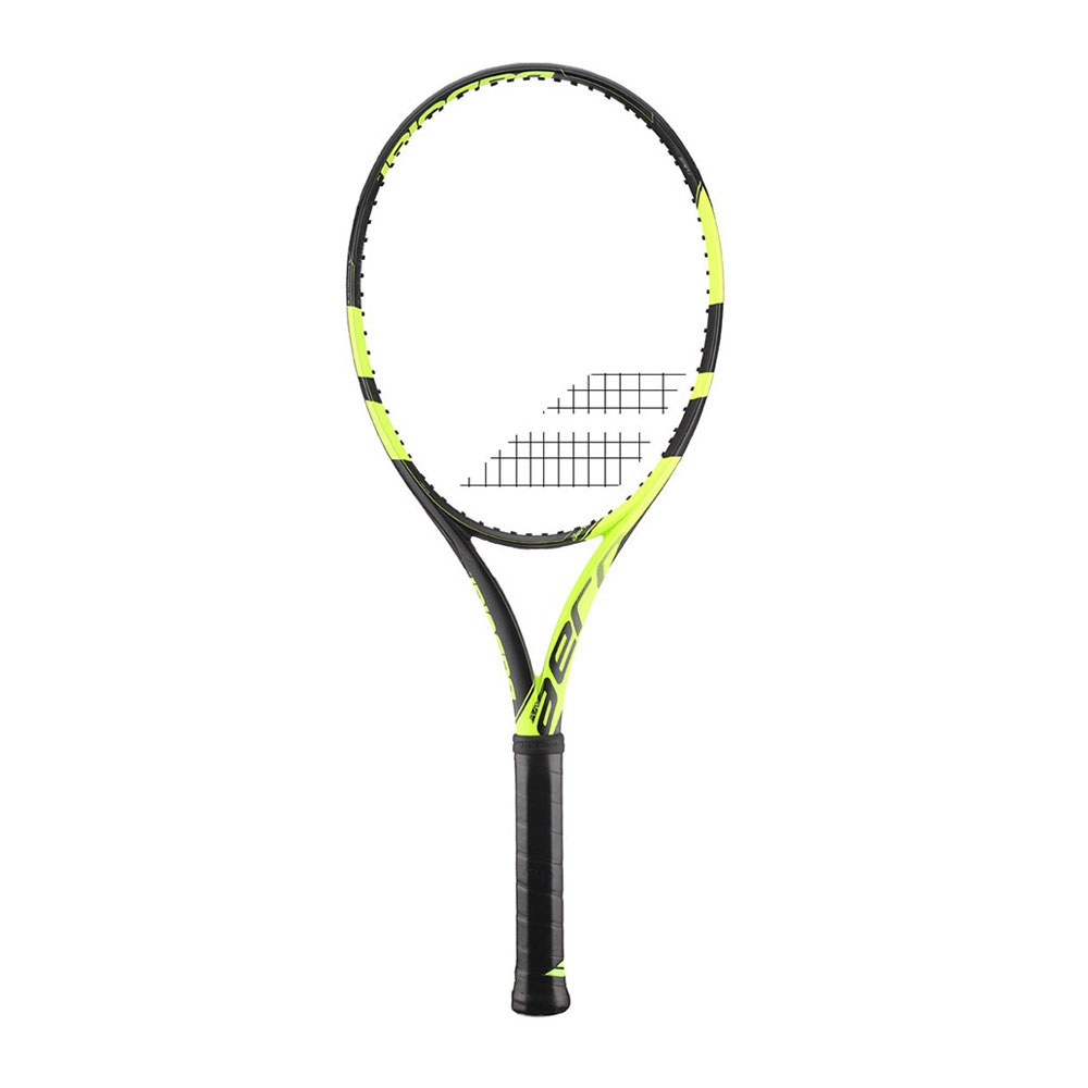 New Babolat Pure Aero Strung Nc Racket Black/Green Grip 3/8