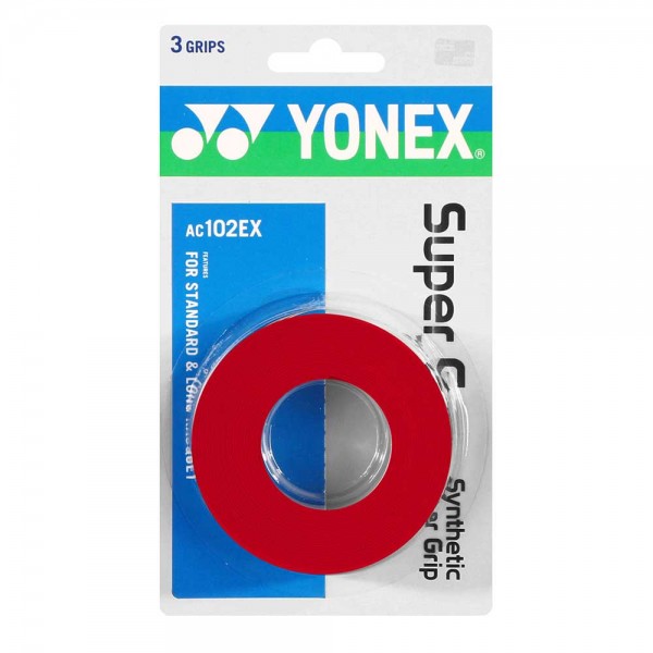 Yonex Super Grap Overgrip-Red (3 Wraps)