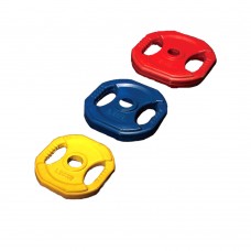 LiveUp Rubber Weight Regular Plates with Handle Cut - 2 x 10kgs